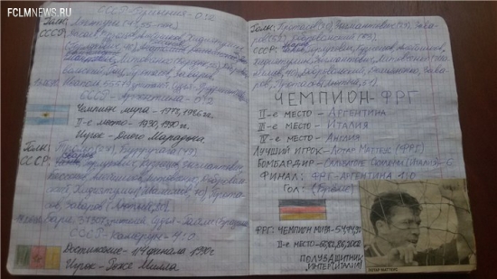Футбольные тетради из нашего детства