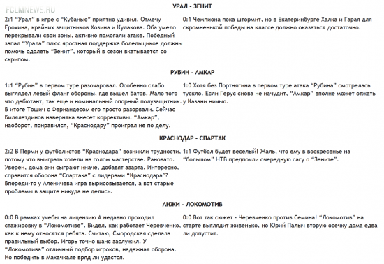 Конкурс прогнозистов. 2-й тур