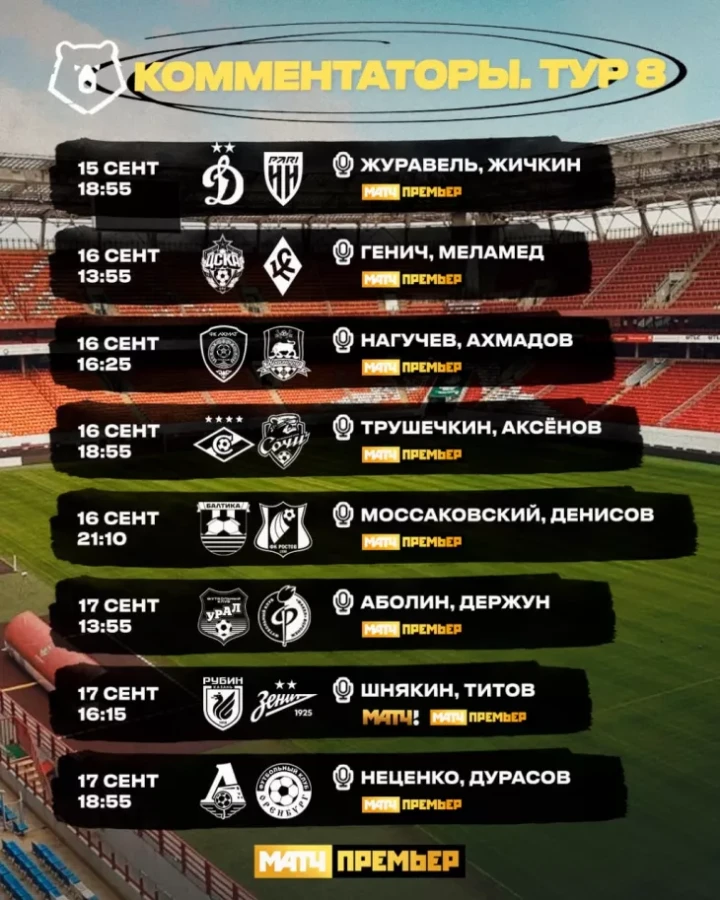 Чемпионат России по футболу 8 тур 2023 —