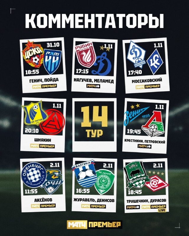 Чемпионат России по футболу 14-й тур 202